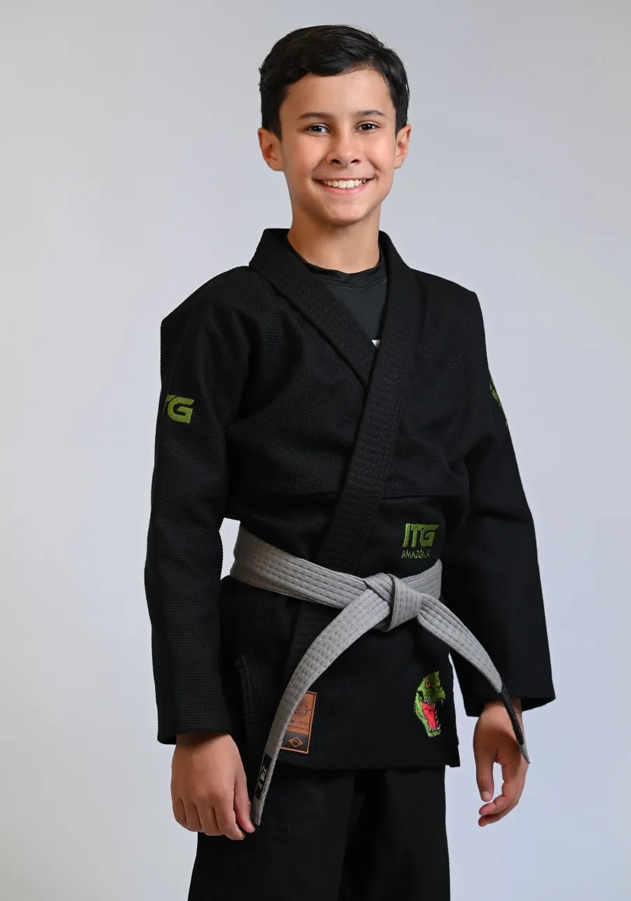 Kimono Infantil ITG Amazônia Jacaré Preto