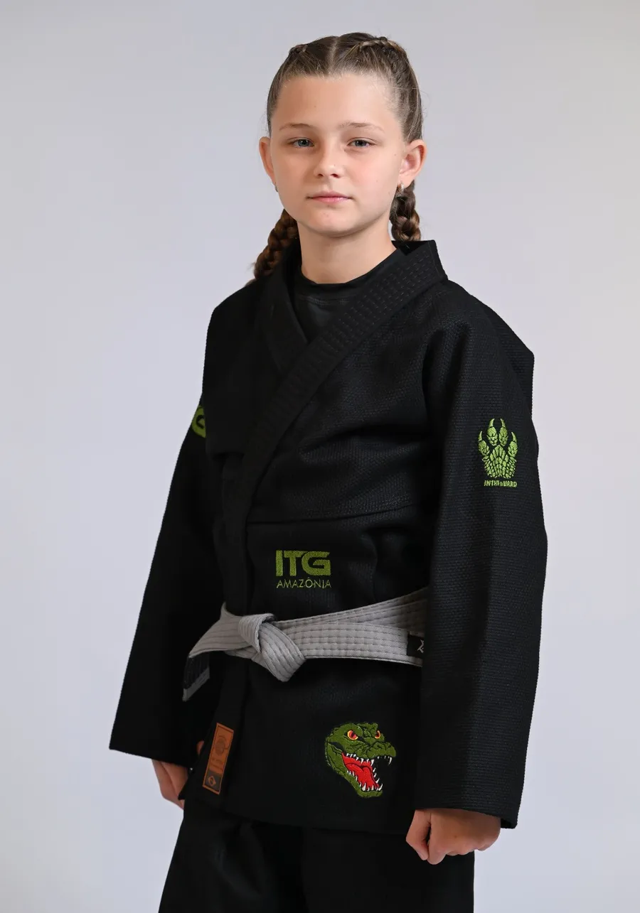 Kimono Infantil ITG Amazônia Jacaré Preto