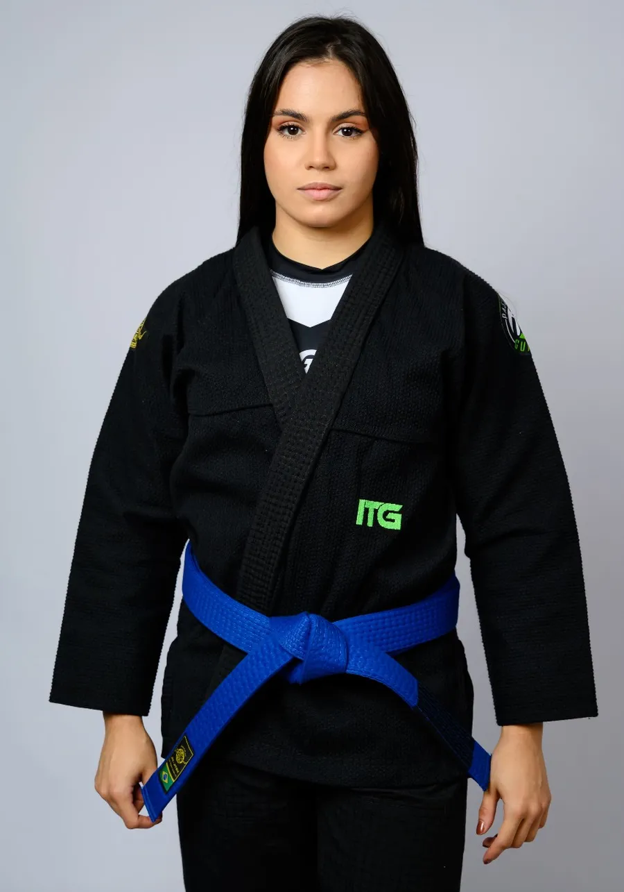 Kimono feminino In The Guard Green - Preto