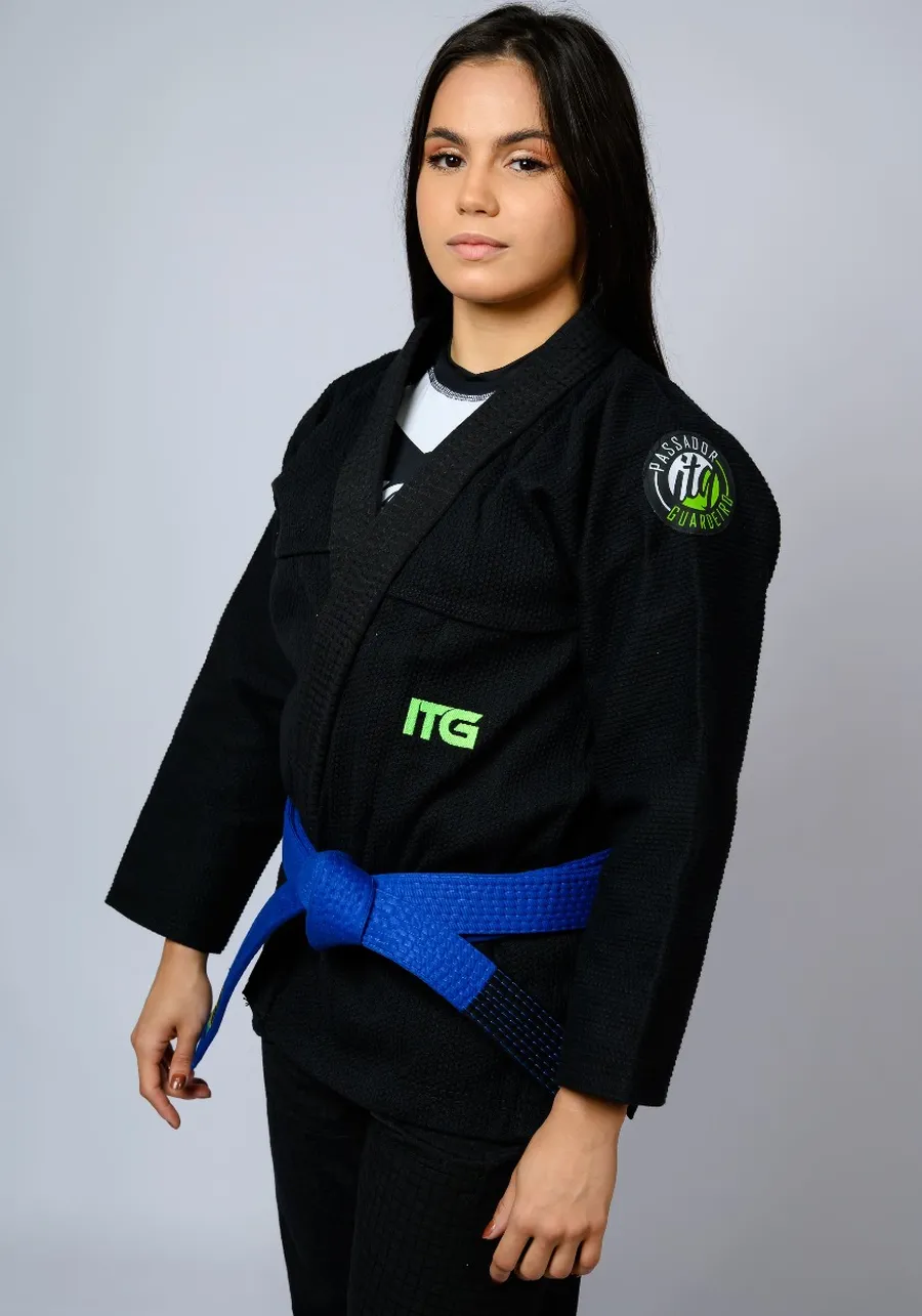 Kimono feminino In The Guard Green - Preto