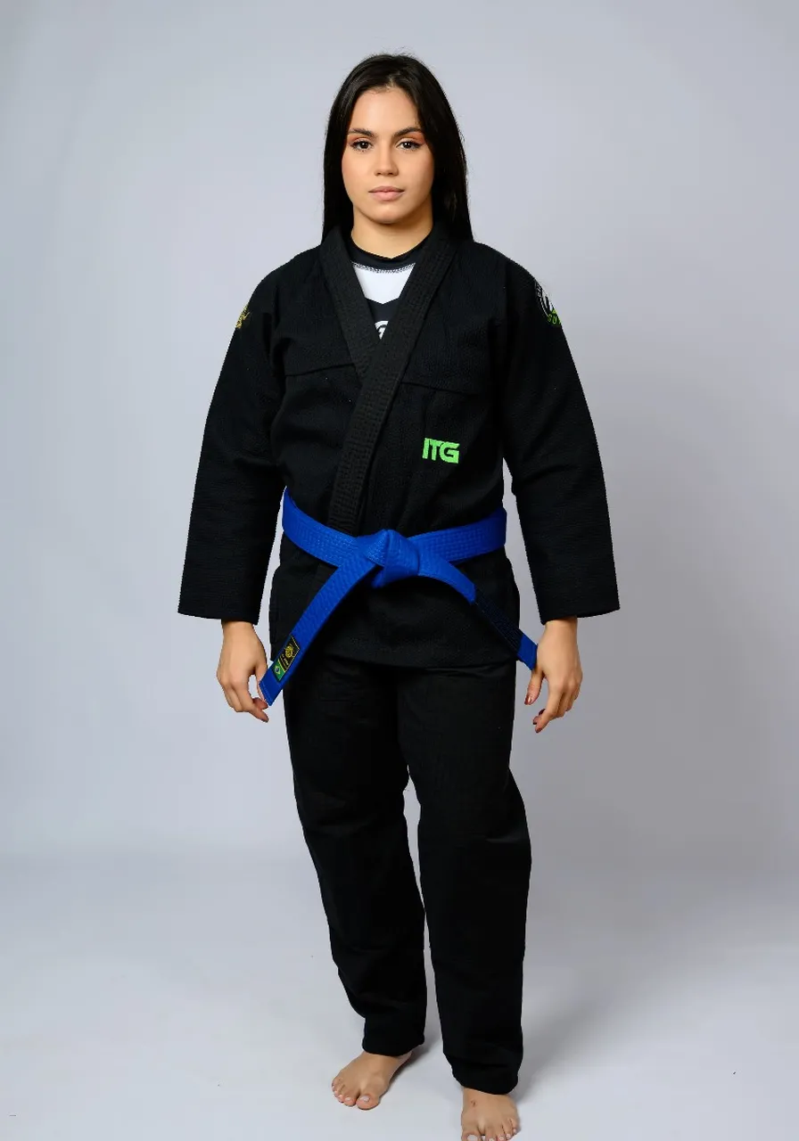 Kimono Feminino In The Guard Green Preto