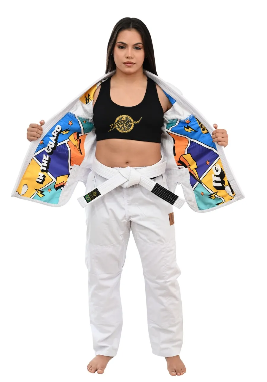 Kimono Feminino In The Guard Pró Colors Branco 