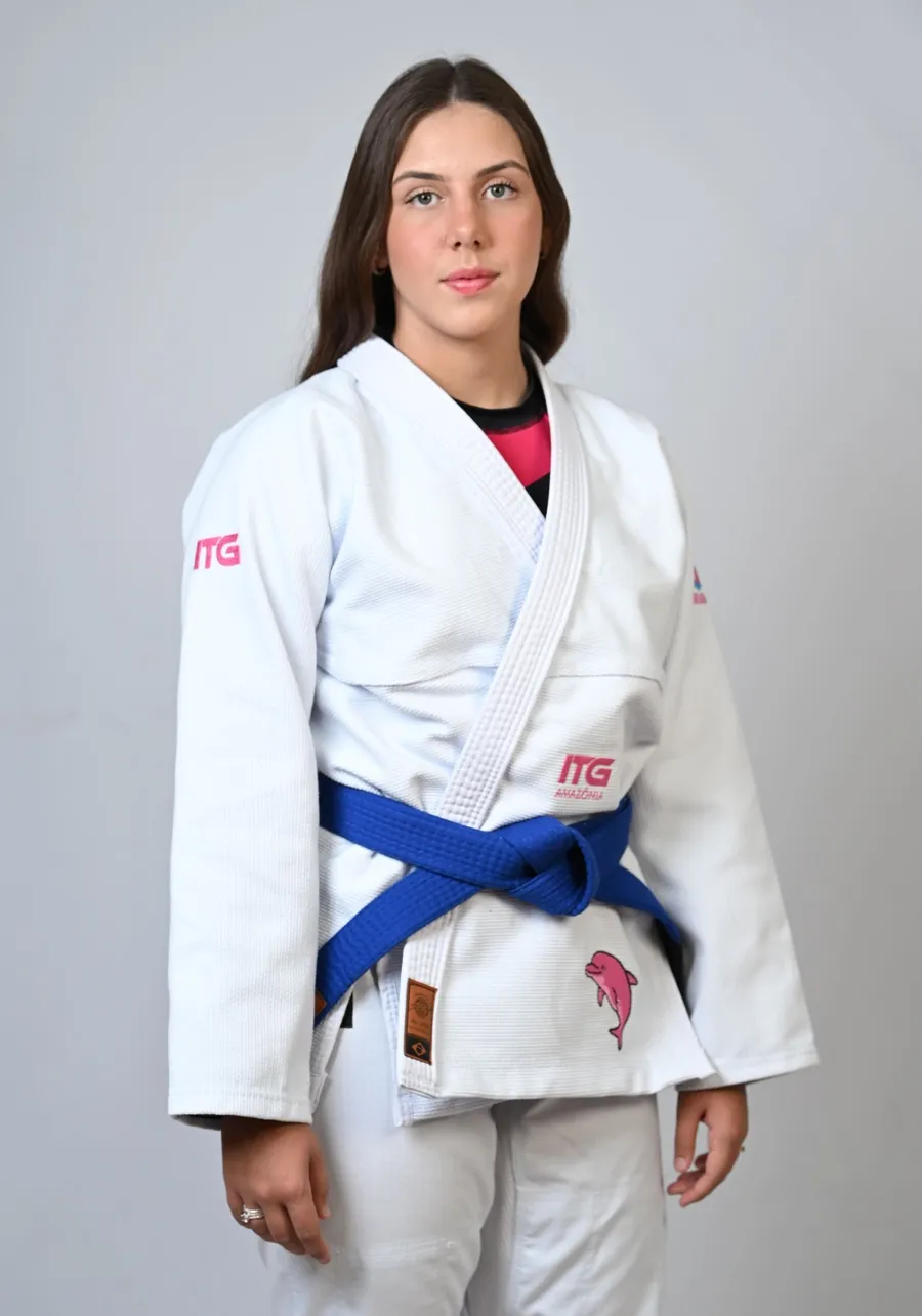Kimono In The Guard Feminino Amazônia BOTO ROSA - Branco