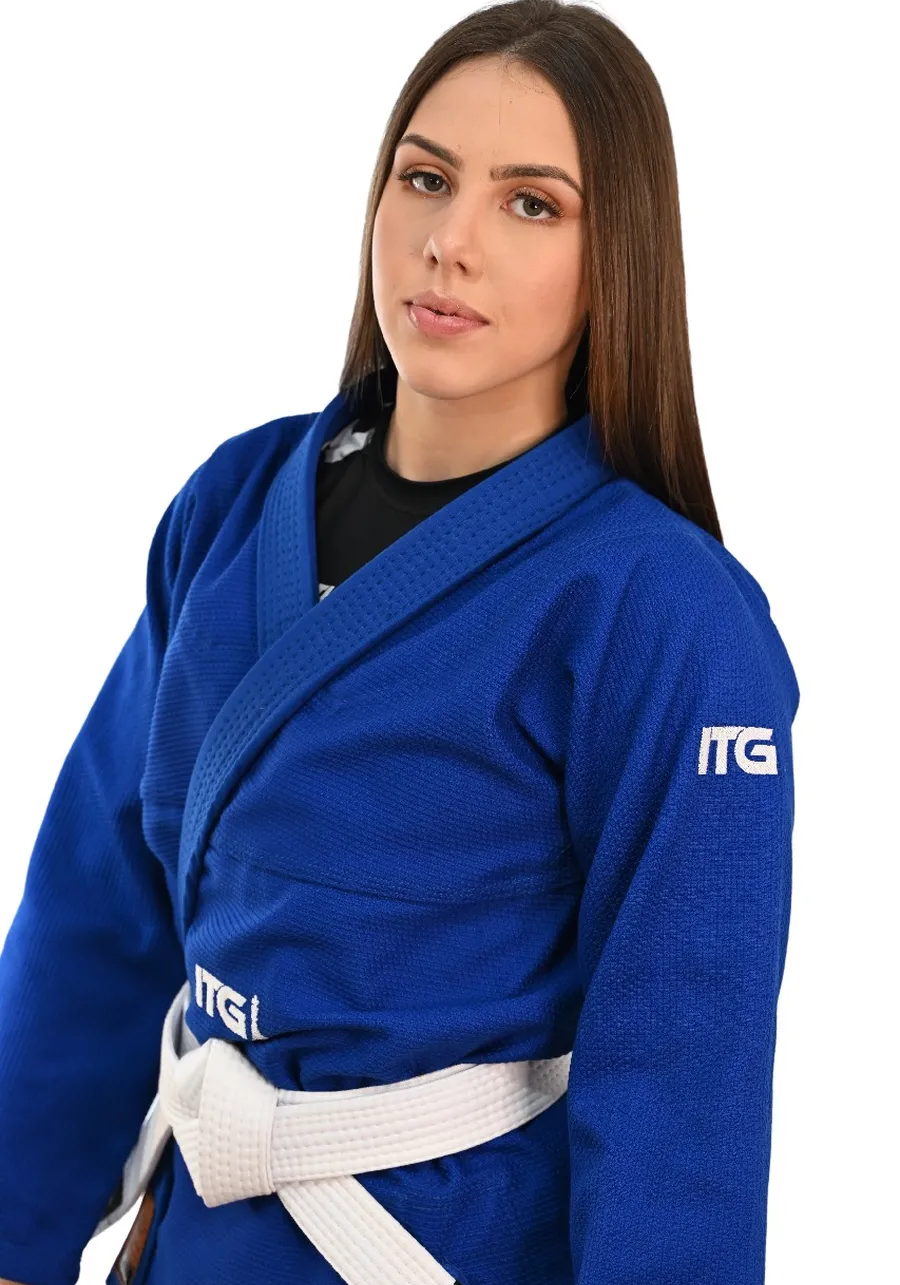 Kimono Feminino In The Guard Xadrez Pro Azul