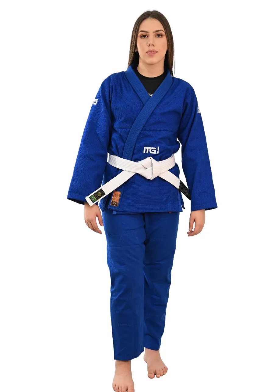 Kimono Feminino In The Guard Xadrez Pro Azul