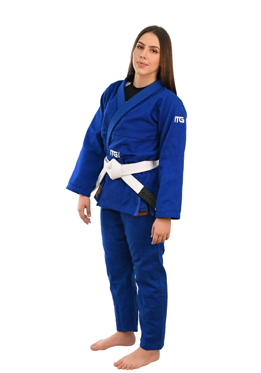 Kimono Feminino In The Guard Xadrez Pro Azul