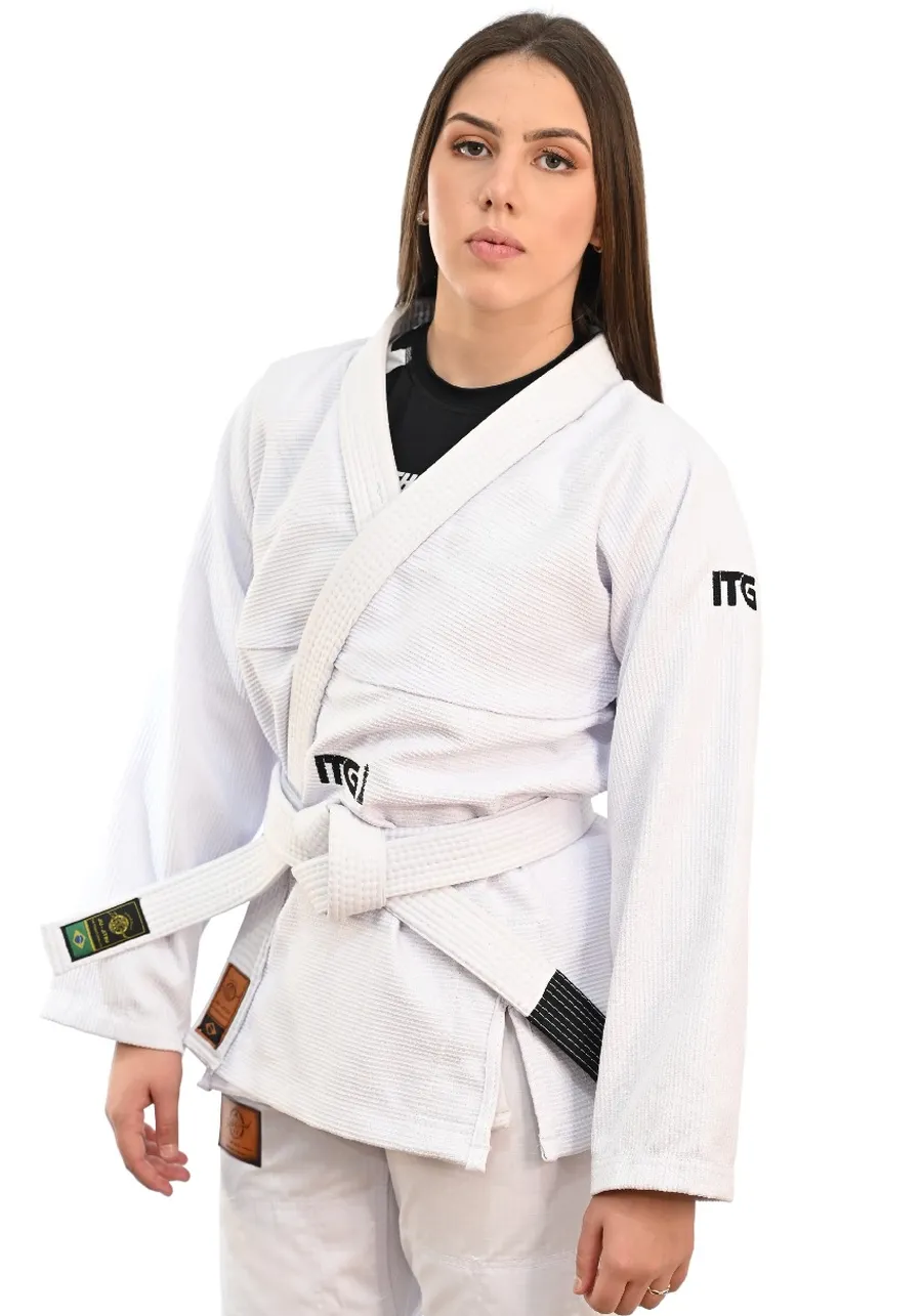 Kimono Feminino In The Guard Xadrez Pro Branco