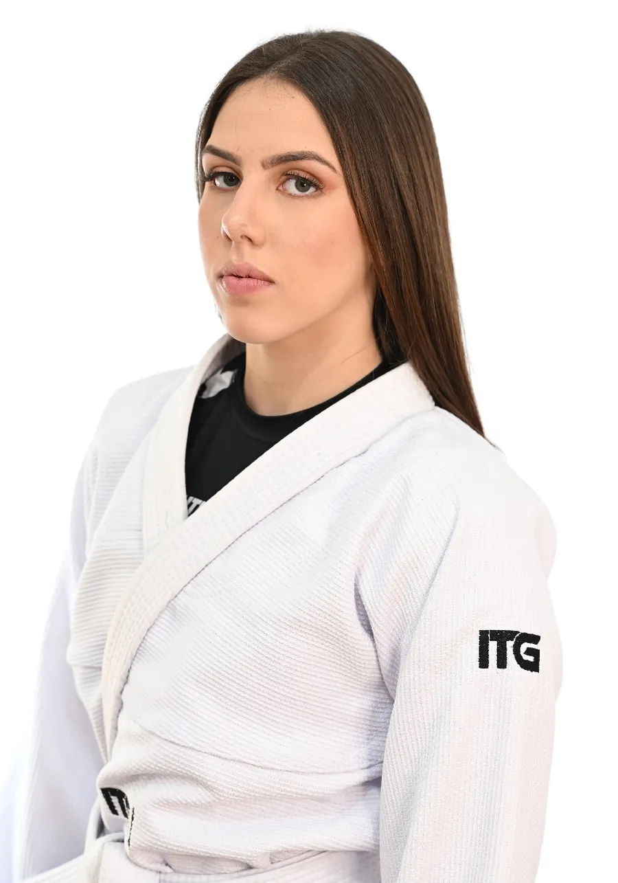 Kimono Feminino In The Guard Xadrez Pro Branco