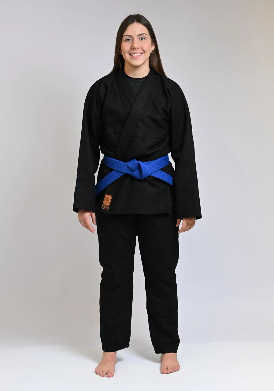 Kimono Feminino In The Guard Jiu-Jitsu Liso PRÓ PRETO
