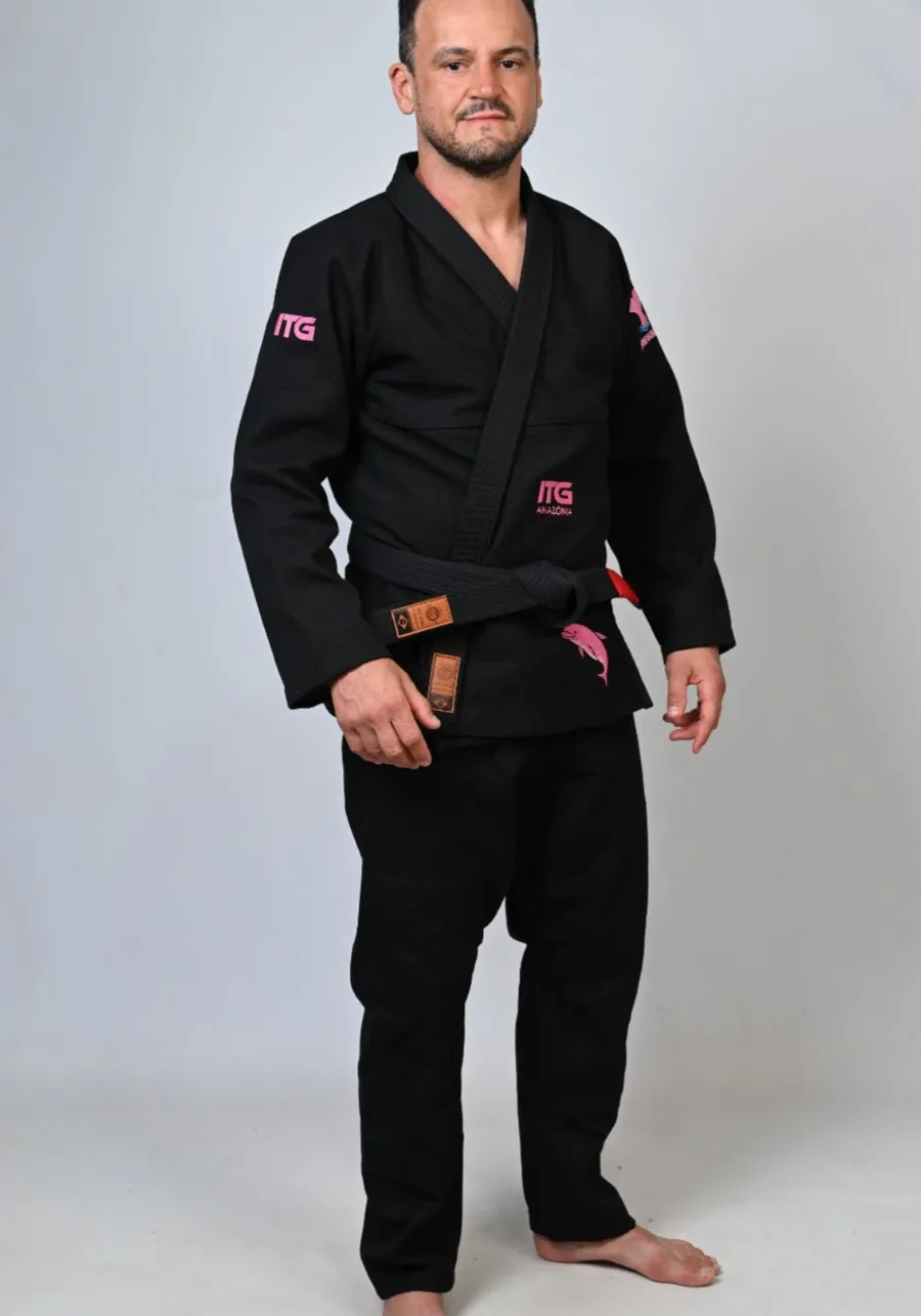 Kimono In The Guard Jiu-Jitsu AMAZÔNIA BOTO ROSA PRETO