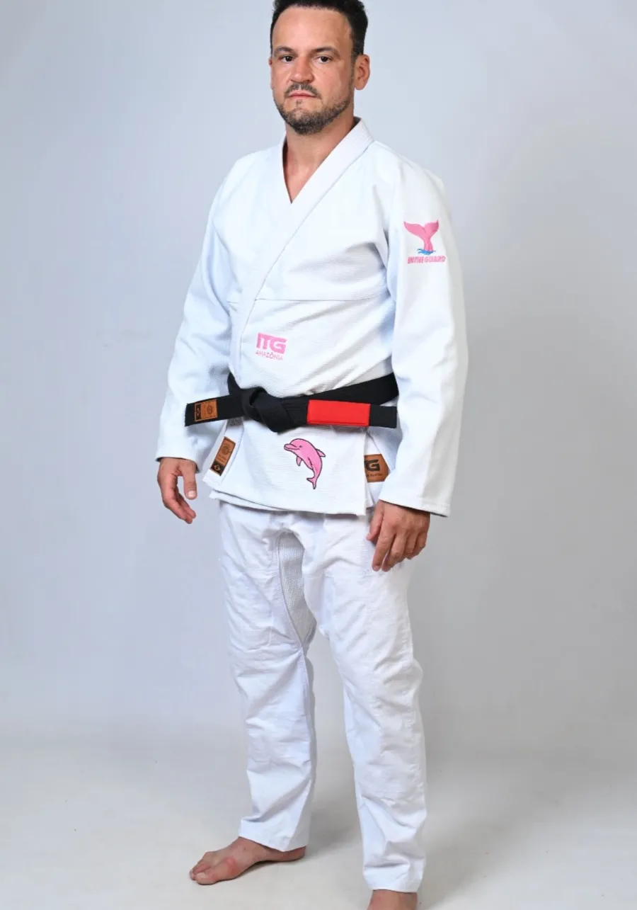 Kimono In The Guard Jiu-Jitsu AMAZÔNIA BOTO ROSA BRANCO
