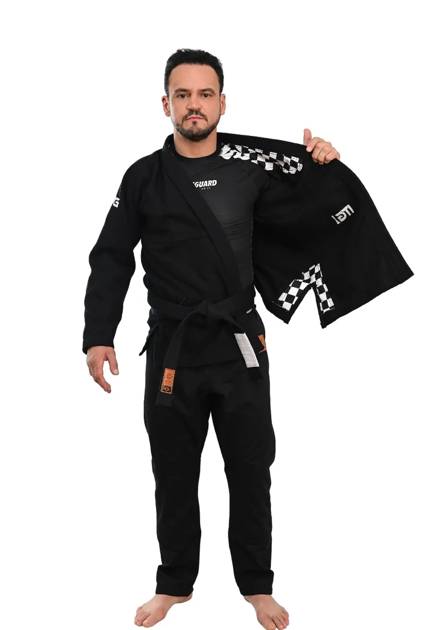Kimono In The Guard Xadrez Pro Preto