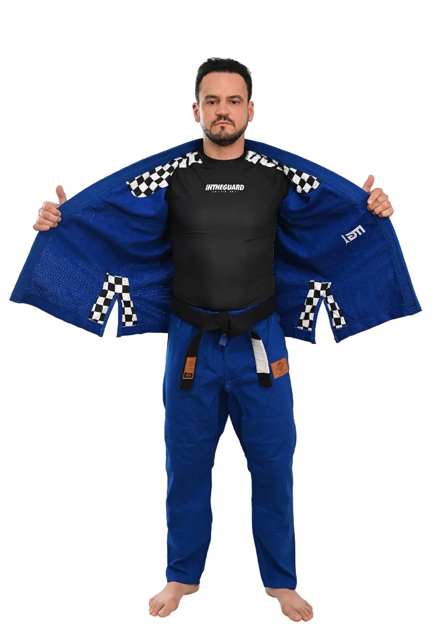 Kimono In The Guard Xadrez Pro Azul