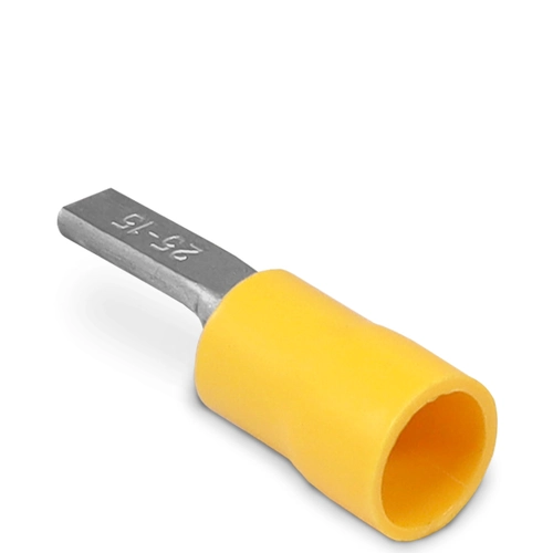 Terminal Pré-Isolado Pino Chato DBV 25-15 Amarelo para Cabo até 25mm² Sibratec