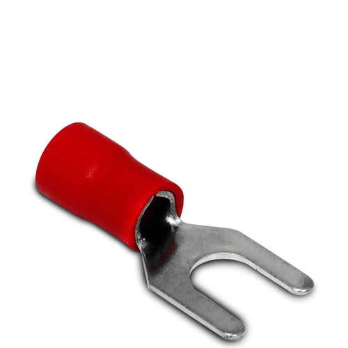 Terminal Pré-Isolado Tipo Forquilha - Cabo 10mm² - Vermelho - Forquilha 8,5mm – SV 8-8 SIBRATEC