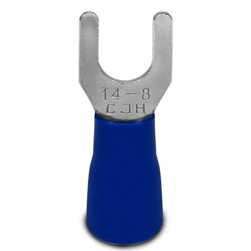 Terminal Pré-Isolado Tipo Forquilha - Cabo 16mm² - Azul - Forquilha 8,5mm – SV 14-8 - SIBRATEC
