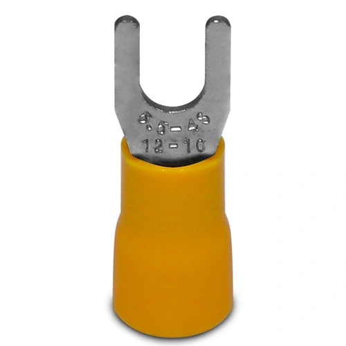 Terminal Pré-Isolado Tipo Forquilha - Cabo 6mm² - Amarelo - Forquilha 4,3mm – SVS 5.5-4 - SIBRATEC