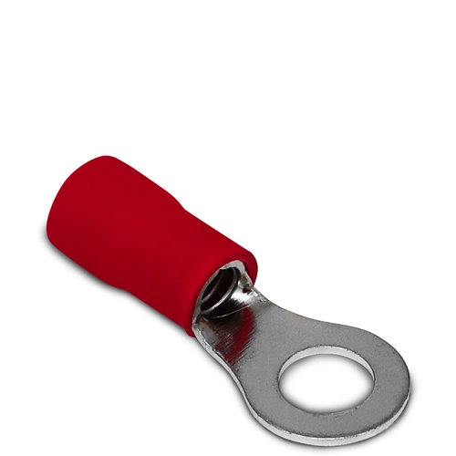Terminal Pré-Isolado Tipo Olhal - Cabo 10mm² - Vermelho - Diâmetro do Furo 8,2mm – RV 8-8 SIBRATEC