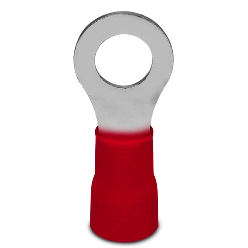 Terminal Pré-Isolado Tipo Olhal - Cabo 10mm² - Vermelho - Diâmetro do Furo 8,2mm – RV 8-8 SIBRATEC