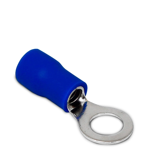 Terminal Pré-Isolado Tipo Olhal - Cabo 2,5mm² - Azul - Diâmetro do Furo 5,2mm – RVS 2-5 - SIBRATEC