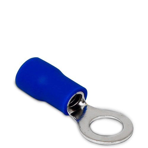 Terminal Pré-Isolado Tipo Olhal - Cabo 2,5mm² - Azul - Diâmetro do Furo 6,2mm – RV 2-6 -SIBRATEC