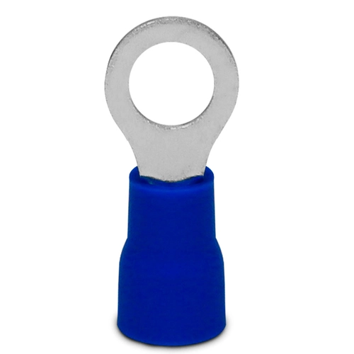 Terminal Pré-Isolado Tipo Olhal - Cabo 2,5mm² - Azul - Diâmetro do Furo 6,2mm – RV 2-6 -SIBRATEC