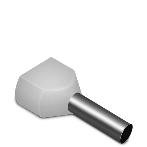 Terminal Pré-Isolado Tubular Duplo 0,75mm² - Branco – TE7508 SIBRATEC