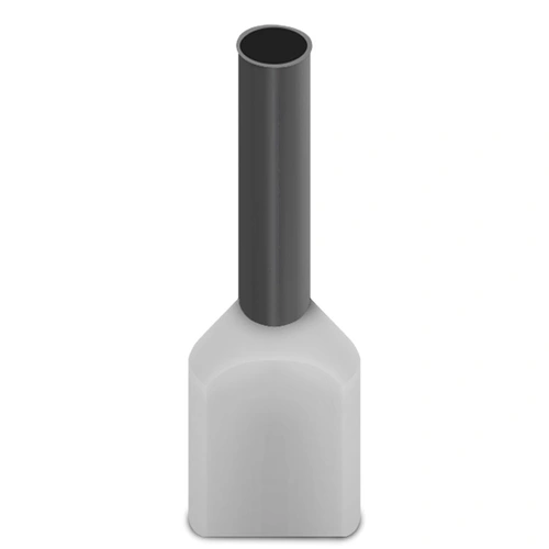 Terminal Pré-Isolado Tubular Duplo 0,75mm² - Branco – TE7508 SIBRATEC