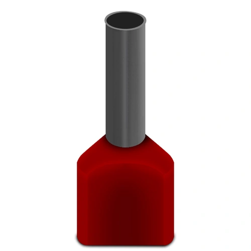 Terminal Pré-Isolado Tubular Duplo 1,0mm² - Vermelho – TE1008 SIBRATEC