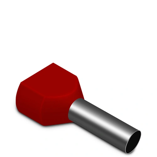Terminal Pré-Isolado Tubular Duplo 1,0mm² - Vermelho – TE1008 SIBRATEC