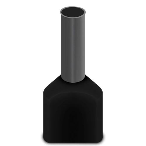 Terminal Pré-Isolado Tubular Duplo 1,5mm² - Preto – TE1508 SIBRATEC