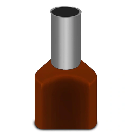 Terminal Pré-Isolado Tubular Duplo 10mm² - Marrom – TE1014 SIBRATEC