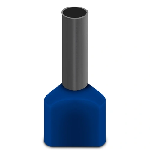 Terminal Pré-Isolado Tubular Duplo 2,5mm² - Azul – TE2510 SIBRATEC