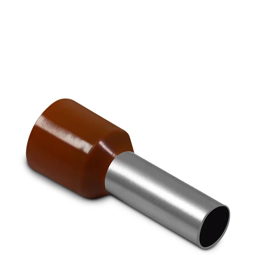 Terminal Pré-Isolado Tubular Longo Simples 10mm² - Marrom – E1018 SIBRATEC