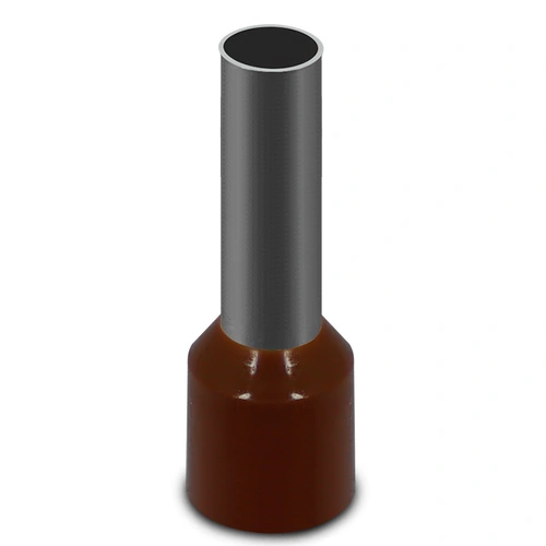 Terminal Pré-Isolado Tubular Longo Simples 10mm² - Marrom – E1018 SIBRATEC