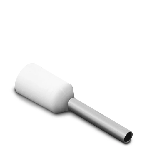 Terminal Pré-Isolado Tubular Simples 0,75mm² - Branco – E7508 SIBRATEC