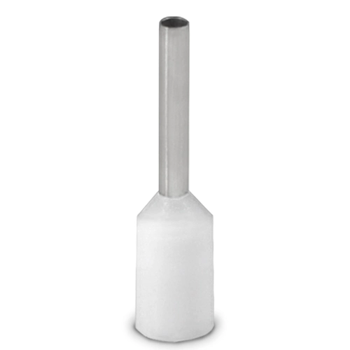 Terminal Pré-Isolado Tubular Simples 0,75mm² - Branco – E7508 SIBRATEC