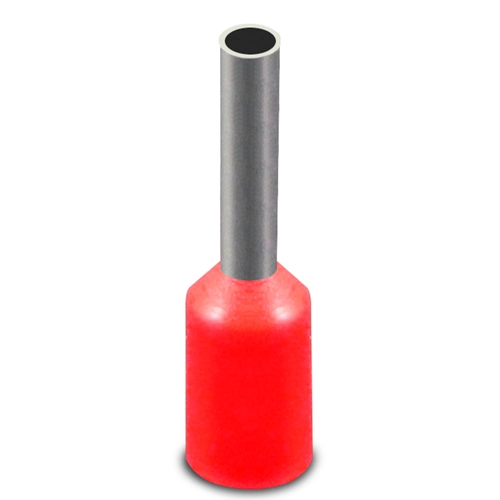 Terminal Pré-Isolado Tubular Simples 1,0mm² - Vermelho – E1008 SIBRATEC