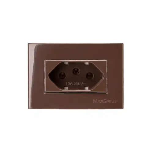 Tomada 2P + T 20A 250V  – Marrom Margirius