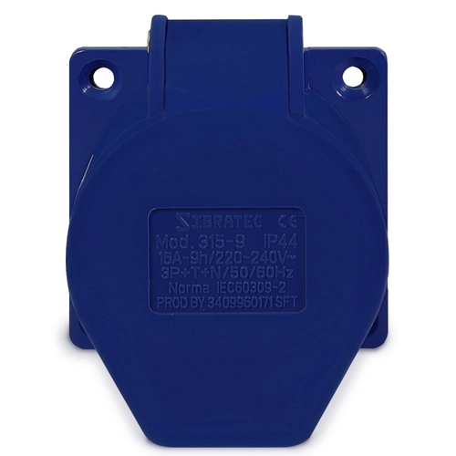 Tomada de Embutir 315-9 - 3P+N+T 9H 220Vca/16A Azul IP44 SIBRATEC