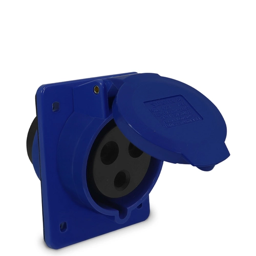 Tomada de Embutir 423 - 2P+T 6H 220Vca/32A Azul IP44 Sibratec