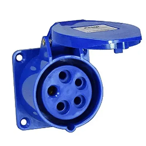 Tomada de Embutir 425-9 - 3P+N+T 9H 220Vca/32A Azul IP44 Sibratec