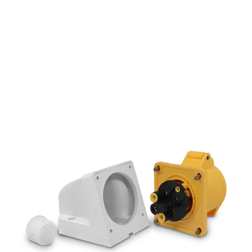 Tomada de parede/sobrepor 114-4 - 3P+T 4H 127Vca/16A Amarelo IP44 Sibratec