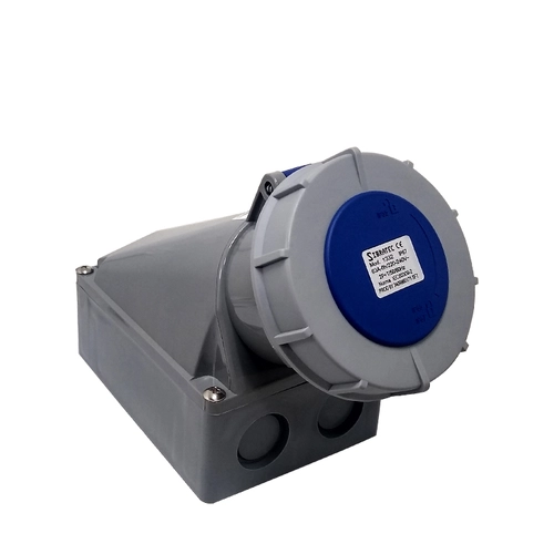 Tomada de parede/sobrepor 1332 - 2P+T 6H 220VAC/63A Azul IP67 Sibratec