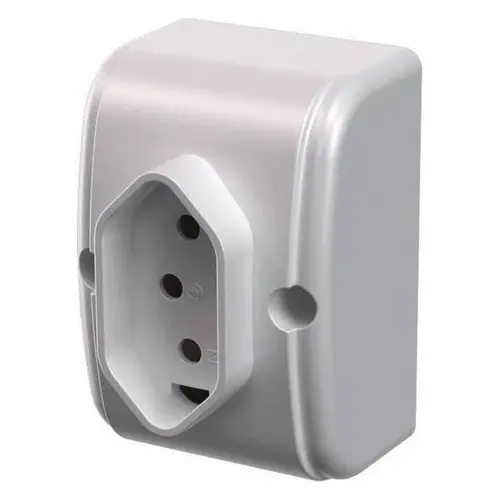 Tomada Externa 2P+T 20A/ 250V~ Branco (39190) - Linha Externa Mec-Tronic
