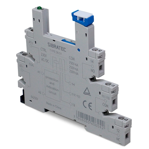 Base para Relé Acoplador Fino 38.51- 220V (Somente a Base) (5830) SIBRATEC