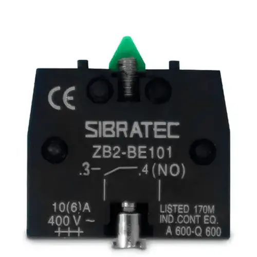 Bloco de Contato ZB2-BE101 com 1NA (verde) - Para Botões e Seletoras