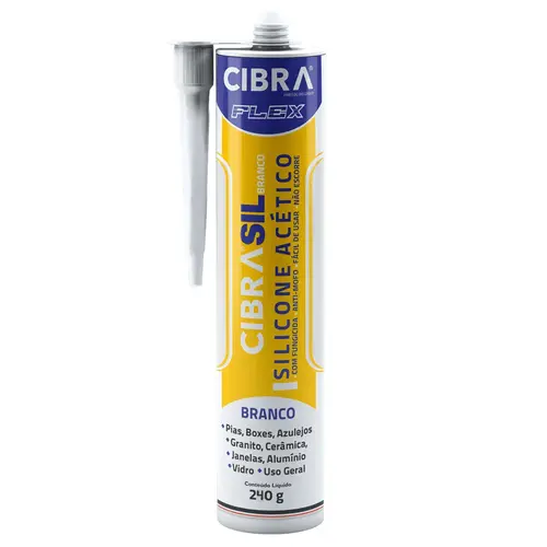 CIBRASil Silicone Acético Branco, Resistente e Versátil Cibra Flex