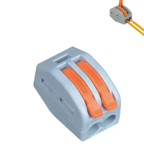 Conector de emenda e derivação, plástico, 0,5-4mm², 2P, 32A, cor cinza Decorlux