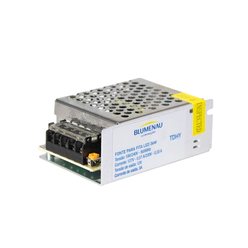 Fonte 12V/3A para Fita de LED - 36W Blumenau